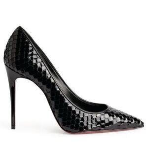 Christian Louboutin Kate 100 Pumps Scale-Embossed Black LV size 38